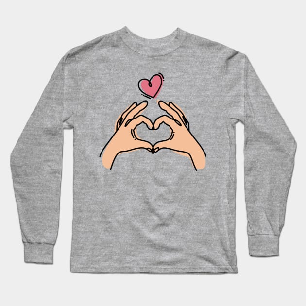 Hand Heart Long Sleeve T-Shirt by mirailecs